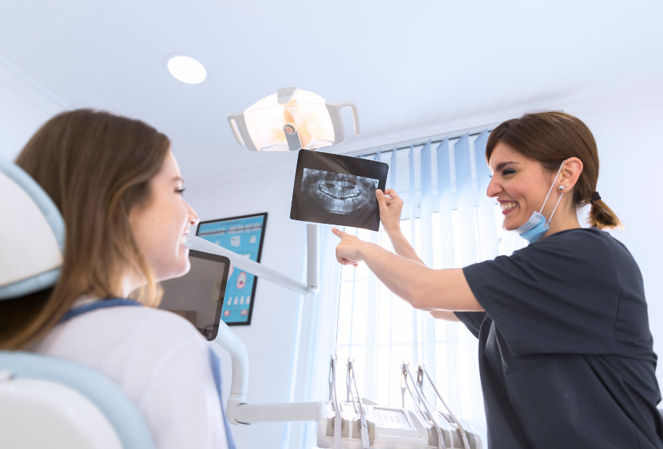 Patient getting a 3D scan for clear aligners at a UK dental clinic during a digital smile scan appointment for clear aligner treatment.